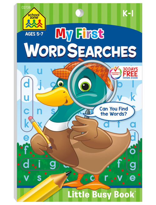 School Zone My First Word Searches Workbook: 48 Pages