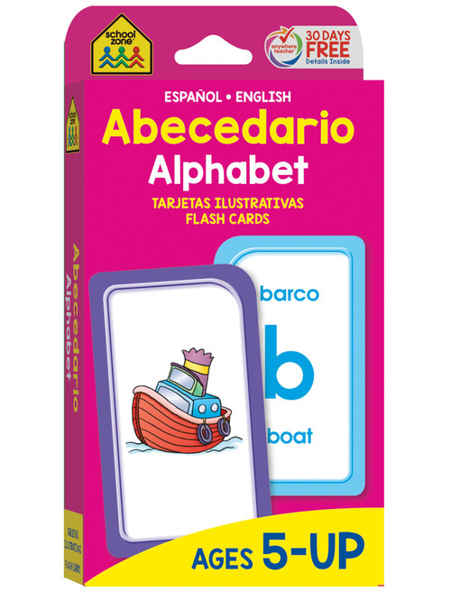 School Zone Spanish Alphabet Flash Cards: 56 Cards