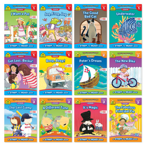 School Zone Start to Read! 12-Book Set - Progressive Reading Levels 1