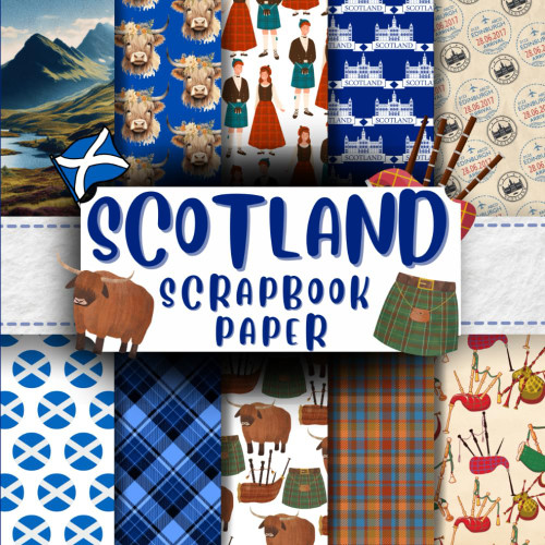 Scotland scrapbook paper: Double-Sided Decorative craft Papers for