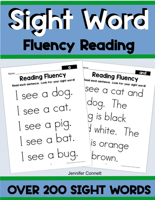 Sight Word Workbook Reading Passages First Grade, Kindergarten