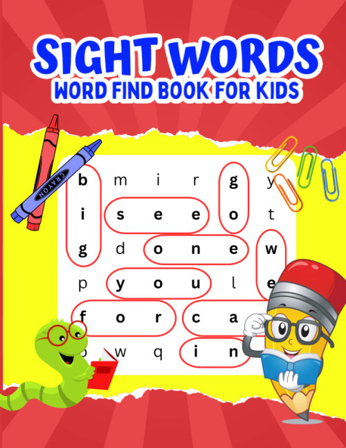 Sight words word search puzzle book for kids ages 4-6