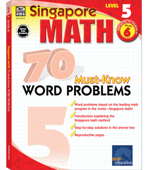 Singapore Math – 70 Must-Know Word Problems Workbook for 6th Grade Math