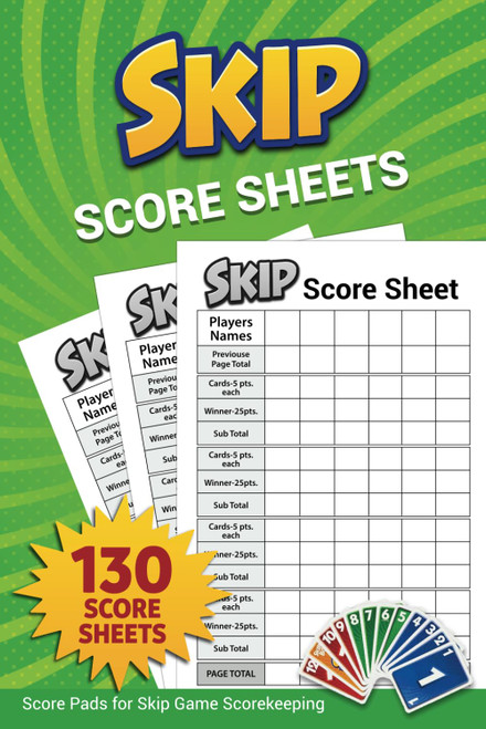 Skip Score Sheets: 130 Score Sheets For Scorekeeping, Skip Score Pads,