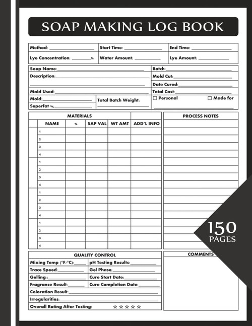Soap Making Log Book with Recipe Tracker