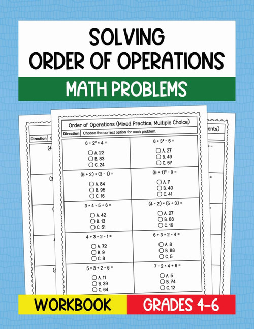 Solving Order of Operations Math Problems Workbook