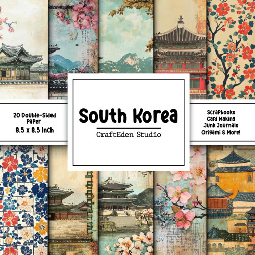 South Korea scrapbook paper: Vintage Asian Decorative Pattern For Gift
