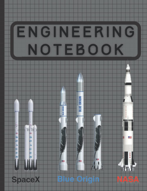 SpaceX Blue Origin Nasa Rockets Engineering Notebook: Graph Paper