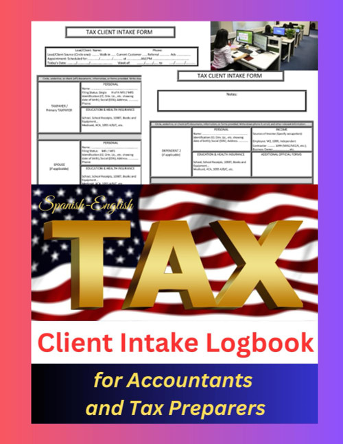 Spanish-English Tax Client Intake Logbook for Accountants and Tax
