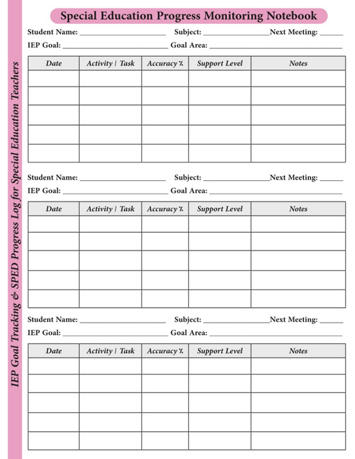 Special Education Progress Monitoring Notebook