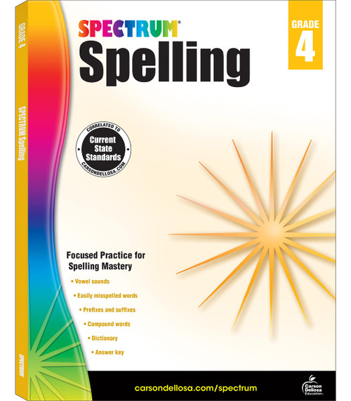 Spectrum Grade 4 Spelling Workbook, Compound Words, Dictionary Skills,