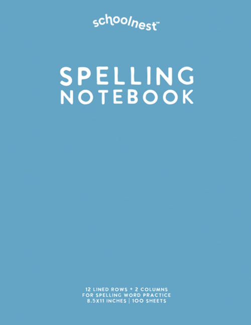 Spelling Notebook: Light Blue Softcover Journal for Spelling Words