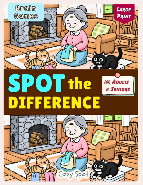 Spot the Difference Book for Adults & Seniors: Animal Brain Games