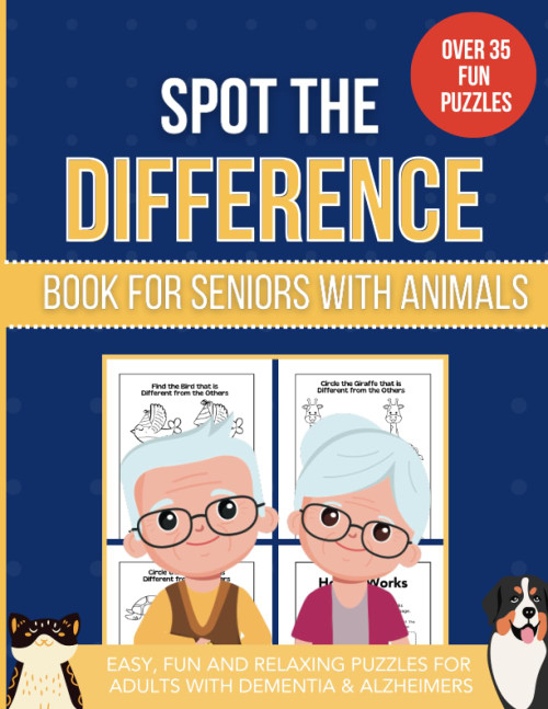 Spot the Difference Book for Seniors with Animals