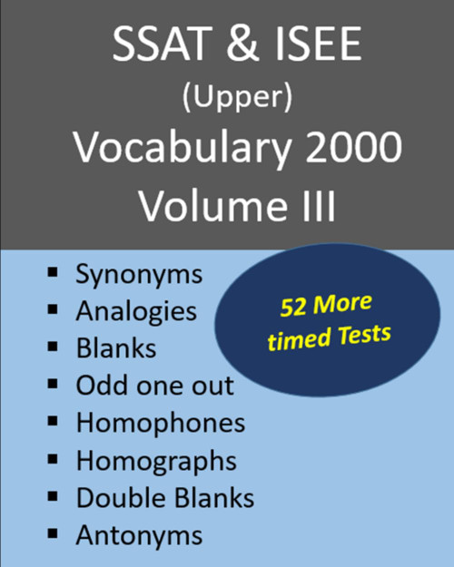 SSAT & ISEE (Upper) Vocabulary 2000 Volume III