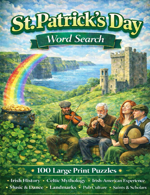 St. Patrick's Day Word Search: 100 Large Print Puzzles