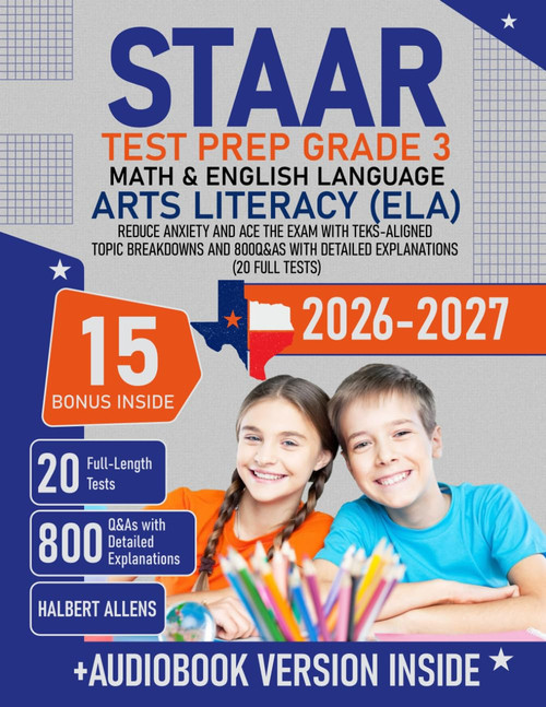 STAAR Test Prep Grade 3 Math & English Language Arts Literacy (ELA)