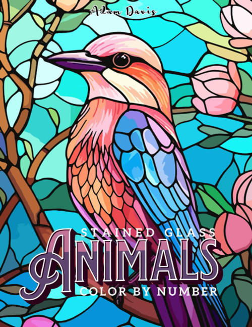 Stained Glass Animals Color by Number Coloring Book for Adults