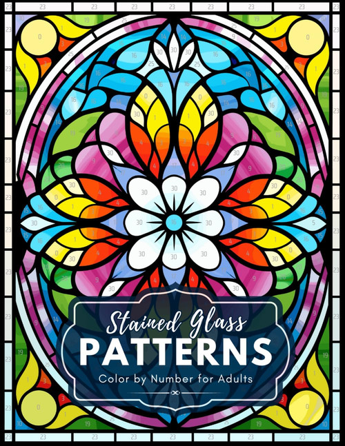 Stained Glass Patterns Color by Number for Adults