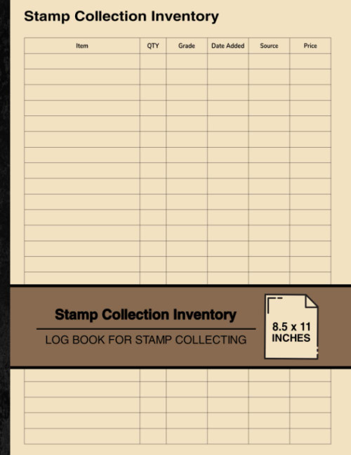 Stamp Collection Inventory: Log Book For Stamp Collecting | For Stamp