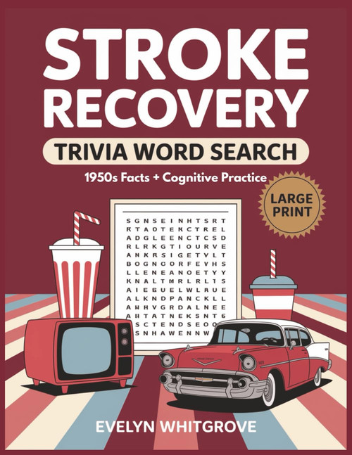 Stroke Recovery Trivia Word Search: 1950s Facts + Cognitive Practice