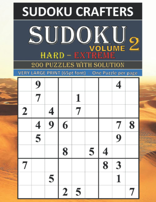 SUDOKU Hard - Extreme 200 PUZZLES WITH SOLUTION Volume 2