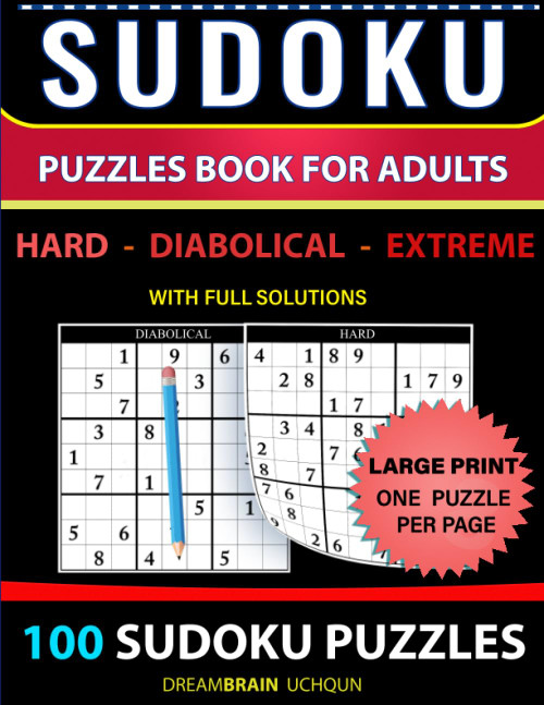 Sudoku Puzzles book for adults 100 puzzles with full Solutions - Hard