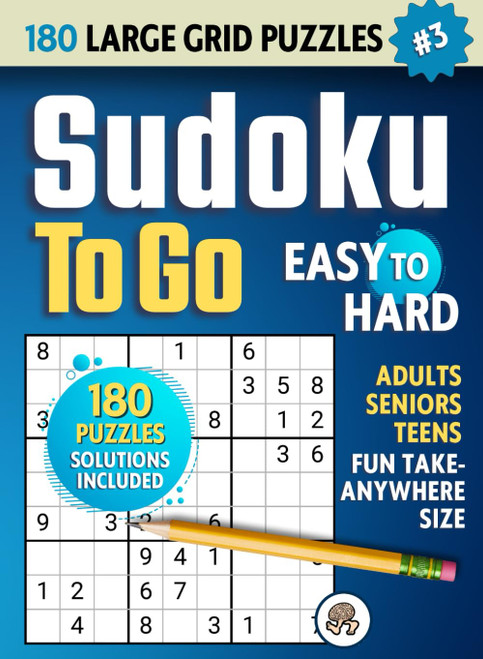 Sudoku To Go: 180 Large Grid Puzzles – Fun Take-Anywhere Size (Blue)