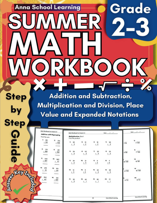 Summer Math Workbook Grade 2-3, With Addition, Subtraction,
