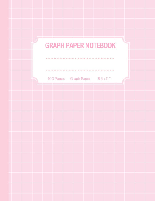 Super Cute Pastel Pink Aesthetic Graph Paper Grid Lined Graphing Notebook