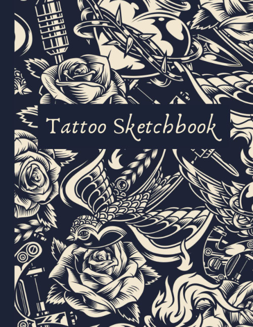 Tattoo Sketchbook: Tattoo artist sketchbook, 120 large blank pages