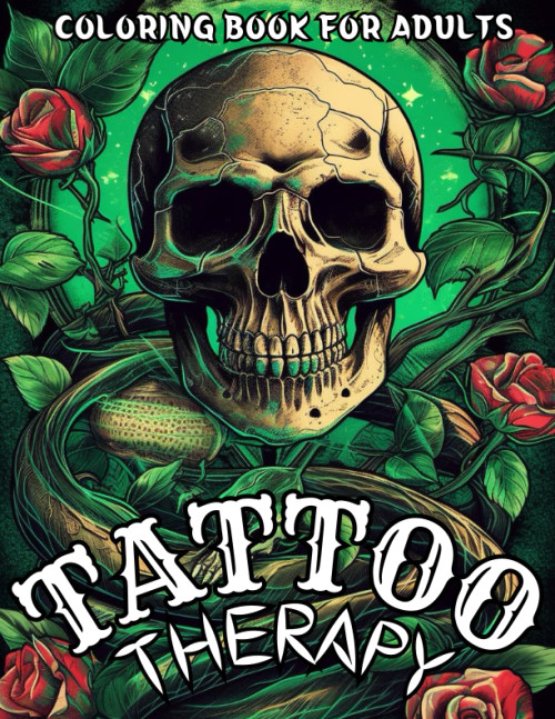 Tattoo Therapy Coloring Book For Adults