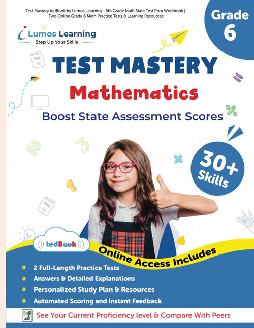 Test Mastery tedBook by Lumos Learning - 6th Grade Math State Test Prep