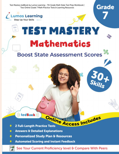 Test Mastery tedBook by Lumos Learning - 7th Grade Math State Test Prep