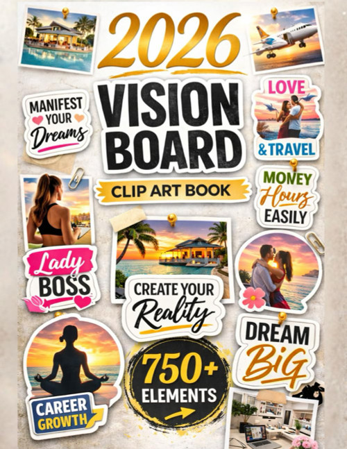 The 2026 Vision Board Clip Art Book: 750+ High-Quality Images