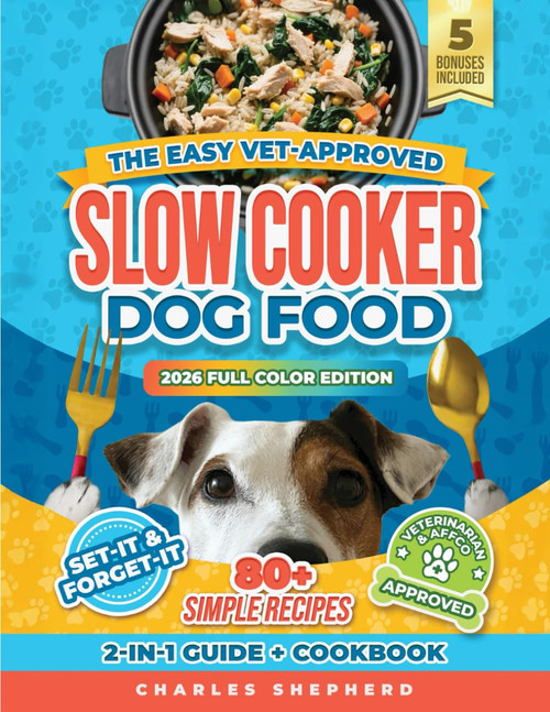 The Easy Vet-Approved Slow Cooker Dog Food Cookbook: 80+ Healthy