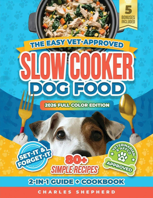 The Easy Vet-Approved Slow Cooker Dog Food Cookbook: 80+ Healthy