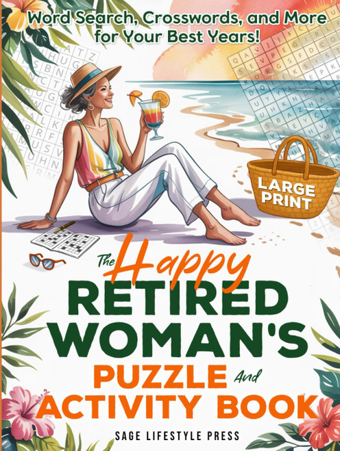 The Happy Retired Woman's Puzzle and Activity Book: Word Search