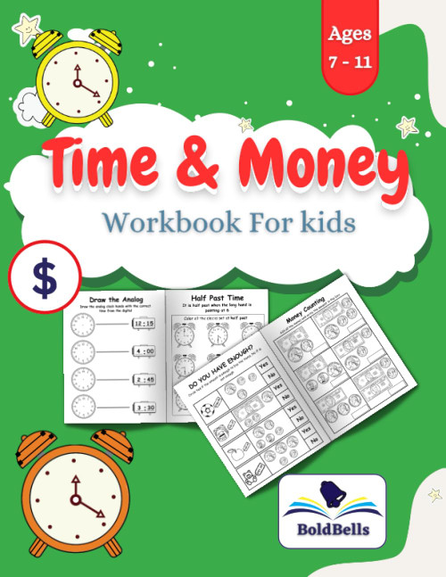 Time and Money Workbook For kids ages 7-11