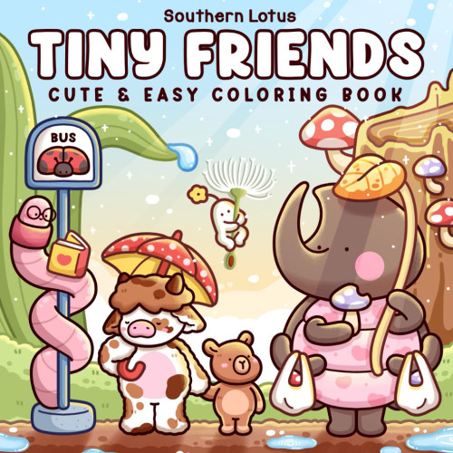 Tiny Friends: Coloring Book for Adults and Teens Featuring Tiny Corners