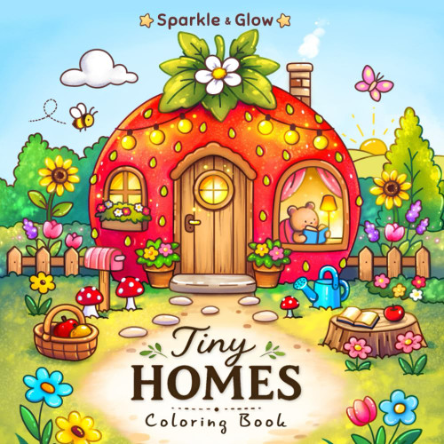Tiny Homes: Cozy Coloring Book for Adults and Teens with Whimsical Tiny