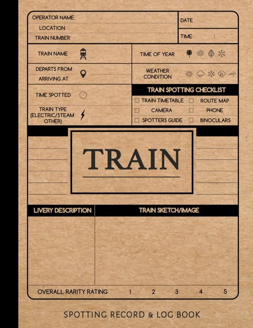 Trainspotting Record & Log Book: Locomotive Spotters Journal. Detail &