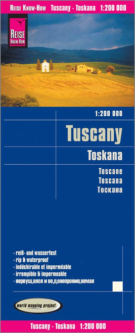 Tuscany, Italy Travel Map - 1:200,000