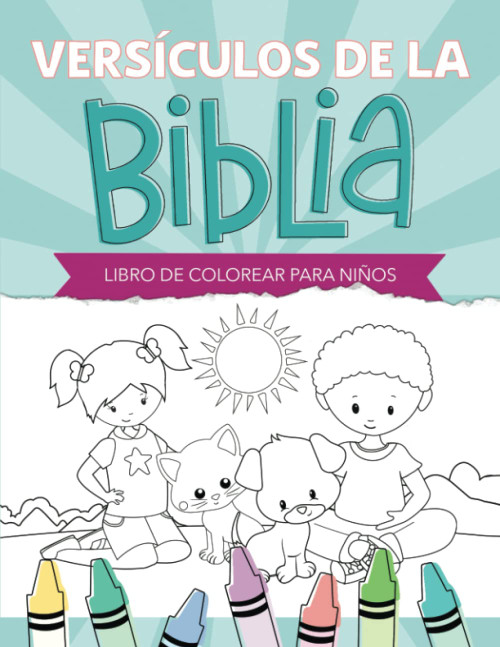 Versículos de la Biblia: Libro de colorear para niños (Spanish Edition)