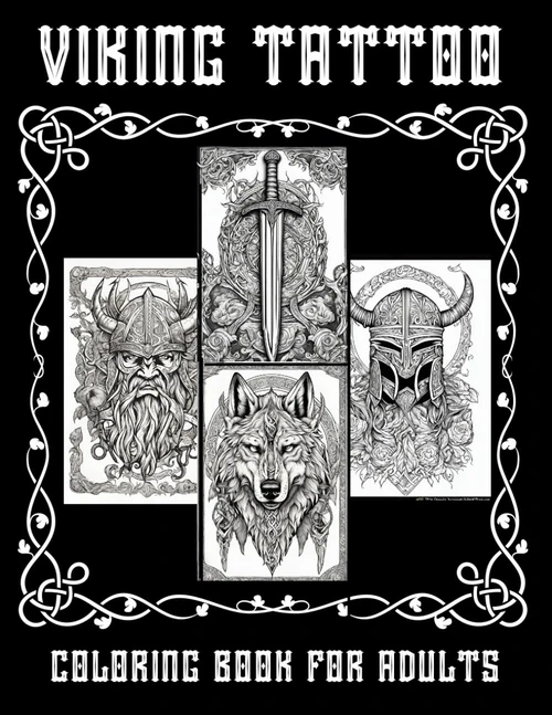 Viking Tattoo Coloring Book For Adults