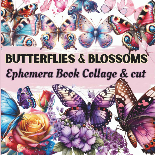 Vintage Butterflies & Blossoms Ephemera Book Butterfly And Botanicals