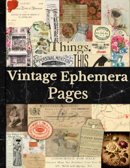 Vintage Ephemera Pages: Unique Collection of Authentic Ephemera for