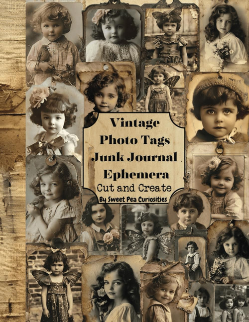Vintage Photo Tags Junk Journal Ephemera: Cut and Create