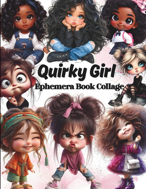 Vintage Quirky Girls Ephemera to Cut and Collage Book for Art Journaling