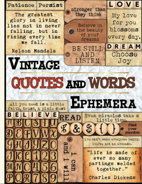 Vintage Quotes and Words Ephemera